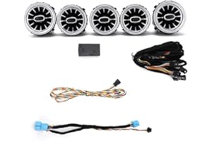 Nawiew Powietrza Turbo, Dioche 5 Szt. 64-kolorowy Przedni Nawiew Powietrza Turbiny LED na Wymianę Zestaw Oświetlenia Otoczenia dla Mercedes-Benz C GLC-Class W205 X253 2019-2021