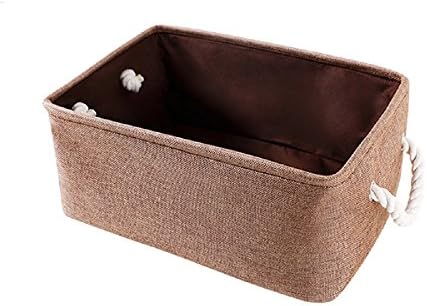 Starsglowing Laundry Basket Storage Basket with handles Cabinet Organizer Storage Box for ClothesTowels Bed Linen Storage (Medium, Coffee)