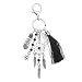 Produktbild Everpert Natürliche Dreamcatcher Schlüsselanhänger Silber Boho Tassel Bag Phone Keychain (schwarz)