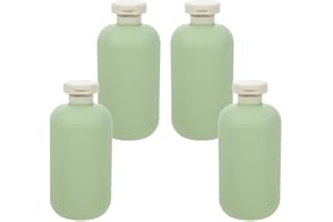 BPZXL 4 Pezzi 500 ml Verde plastica vuota ricaricabili da viaggio bottiglie vuote con tappo a scatto per shampoo, creme lozioni, balsamo