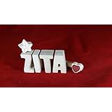 Beton, Steinguss Buchstaben 3 D Deko Schriftzug Namen ZITA als Geschenk verpackt! Ein etwas ausgefallenes Geschenk zur Geburt, Taufe, Geburtstag oder auch zu anderen Anlässen.