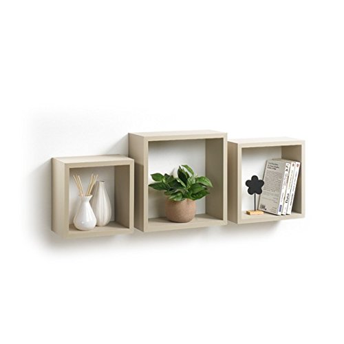 Modul'Home 6RAN789TA Cube Gigogne de Rangement Panneau/MDF Taupe 11,8 x 30 x 30 cm