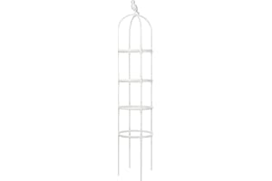 Marooma Treillis de jardin en fer avec treillis pour plantes - 190 cm de hauteur - Arche de jardin décorative verticale - Blanc