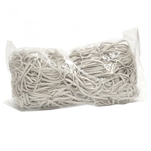 Gummibänder, weiß, Silley® ? 120 mm (Ø 75) x 3 mm - Beutel mit 250 g (ca. 165 Gummibänder) - elastischer Gummi für Büro, Küche, Deko, Schulmaterialien etc.