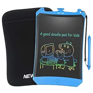 NEWYES 8.5 Inch LCD Writing Tablet- Electronic Writing Doodle pad Drawing Board Gifts for Kids Office Writing Board - Erase Button Lock Included (Blue-Colorful)