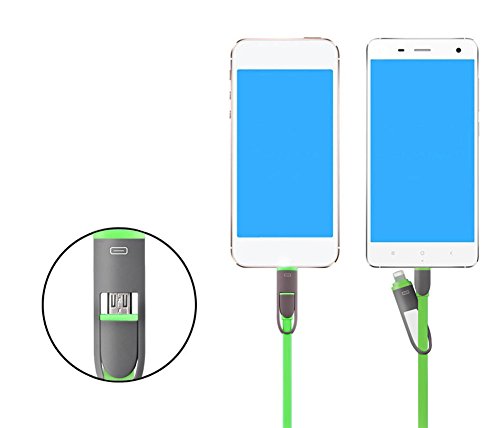 CJbrother 2 in 1 Micro USB und 8 Pin Anschluss! Ausziehbares Roll up Ladekabel Daten Kabel Gummi für iPhone, iPad, iPod / Samsung, HTC, LG, Sony etc. - 5
