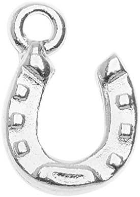 Nunn Design Charm, 8x12.5mm Mini Horseshoe, 1 Piece, Bright Silver