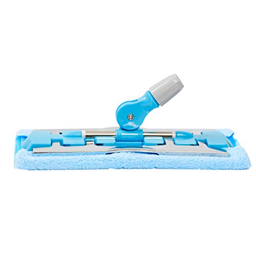 Preisvergleich Produktbild Meisijia Flachbodenwischers Kehrmaschine mit justierbarem Verlängerungsstange Mikrofaser Mop Pads Tuch Griff aus Edelstahl