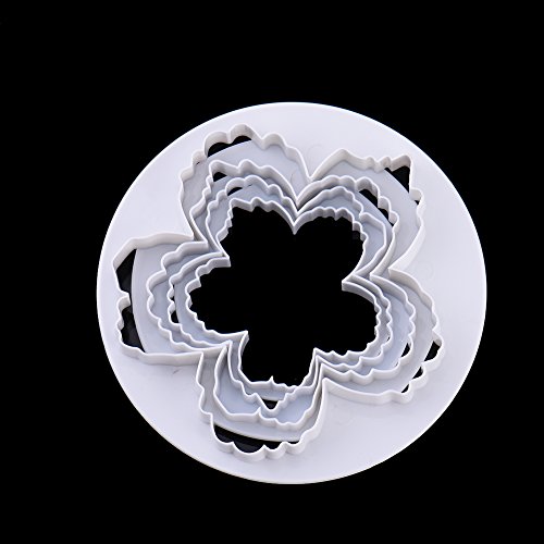 Fondant Kuchen Ausstechformen Dekoration Stempel DIY Modellierwerkzeug Tortendeko LianLe (4 Stk Pfingstrose) - 3