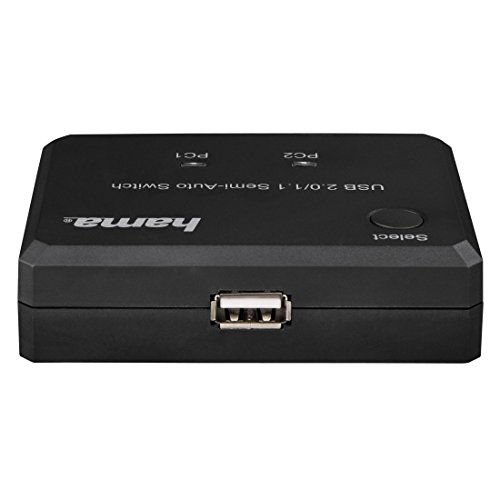 Hama USB-Datenumschalter (2 PCs, Notebooks, Laptops, an 1 USB Gerät Drucker, Scanner, externe Festplatte, USB-Hub, Kartenleser, u.v.m. anschließen, Hot-Key Funktion, unterstützt USB 2.0 und 1.1, ohne Treiber) schwarz - 3