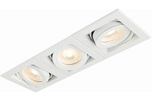 NATIONAL LIGHTING Xeno Matt White Triple Adjustable Tilt GU10 LED Mains Voltage Recessed Indoor Boxed Downlight