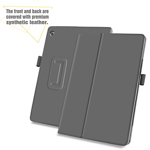 Huawei MediaPad M3 10 Lite 10 Hülle Case, Infiland Slim Fit Folio PU-lederne dünne Kunstleder Schutzhülle Cover Tasche für Huawei MediaPad M3 10 Lite 10 (Weltraum Grau) - 3