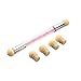 Produktbild Set Glitter Powder Picking Dotting Steigung Pen Brush + 6 Sponge Nail Art Werkzeuge Nail Doppelkopf Halo Pen (F)