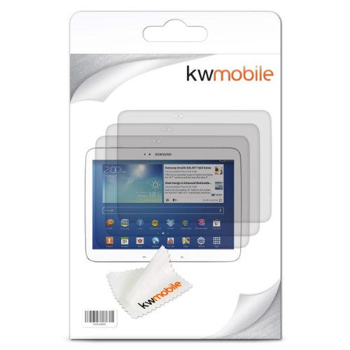 3x kwmobile Folie matt für Samsung Galaxy Tab 3 10.1 Displayschutzfolie – Schutzfolie Anti-Fingerabdruck Displayschutz Displayfolie entspiegelt - 3
