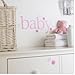 Personalised Name Wall Letter Stickers, Pink Polka y, 10-16 cm high. Each letter comes with two separate flower stickers. A-Z a-z &. Price is per letter.