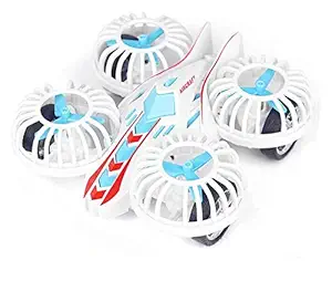 IndusBay 4x4 Friction Powered Inertia Four-axis Mini Pocket Drone Car Toys for Boys Kids Return Gift White