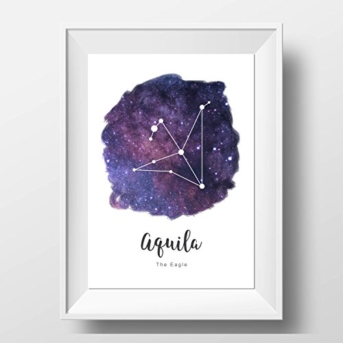 Aquila The Eagle Constellation Print Wall Art Poster Home Decor Space Lover Gift Unframed 10cmx15cm 8"x10" A4 A3