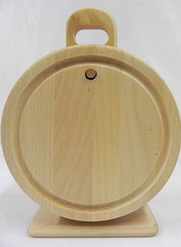 4 Schneidebretter mit Saftrille, mit Ständer, geölt, rund, Ø 200 mm