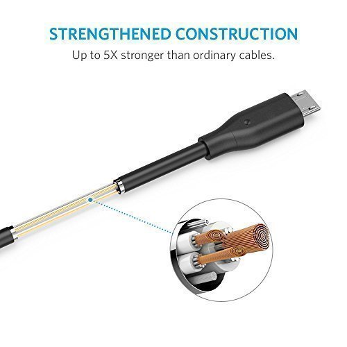 Anker PowerLine Micro USB Kabel [3-Pack] 0.9m Ladekabel, einer Lebensdauer von 10,000+ Biegungen fÃ¼r Samsung, Nexus, LG, Motorola, Android Smartphones und weitere (Schwarz)