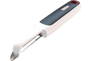 Zyliss E950017 Smooth Glide Éplucheur Universel, Plastique/Acier Inoxydable, Blanc/Gris, Pour Fruits et Légumes, Passe au Lave-Vaisselle, Garantie 5 Ans