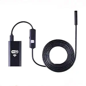 smars  WiFi 8mm Lens HD 720P Soft Hard Wire Wireless Endoscope Camera with 10mtr Length Waterproof Inspection Borescope for Smart Phones, Black