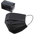 BMC TECH - DISPOSABLE FACE MASKS - Black - Individually Wrapped (2/II-R-3-Ply) - 10 Pcs - Nose & Mouth Cover with 3-Layer Material, Elastic Ear Loops & Comfortable Universal Design for Adults & Teens