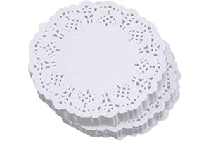 FLZONHUT FLZONE Tapetes de Papel Redondos Blancos,200 Piezas Blanco Tapetes de Encaje Papel Tapete de Encaje Blondas Tapetes de Papel para Decoración de Ropa de Fiesta o Boda, 3.5 Pulgadas