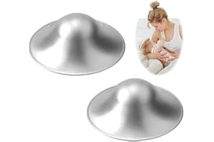 MSMXCS 2PCS Silver Nipple Shields 925 Silver Original Cups Breastfeeding Nursing Newborn and Newborn Breastfeeding Essentials Breast Shields Must Haves for Protect and Soothe Sore Nipples Regular Size
