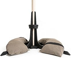 Sonnenschirmständer mit befüllbaren Sandsäcken für Schirme bis zu 3.5 m. Passt für jeden Schirm mit einem Durchmesser zwischen 28-58 mm. Wetterfester, nicht-rostender und UV-resistenter Schirmständer. PLINTHIT Zubehör für Sonnenschirme. (50kg, Taupe)