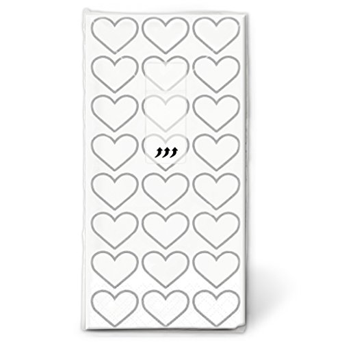 Lywedd® Taschentücher Herzen "Alles Liebe" 100 Stück silber - Papiertaschentücher für die Freudentränen