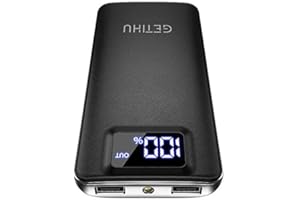 GETIHU Power Bank, 3A High Speed 10000mAh LED Display USB C Portable Charger, USB C In & Output Battery Pack with Flashlight Compatible with iPhone 15 14 13 12 11 X Pro Max Samsung S20 Huawei Xiaomi