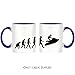 Produktbild Evolution of Jet Ski Design Two-Tone Mug with Dark Blue Handle & Inner by 1StopShops
