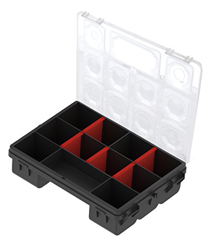 3 teiliges Organizer-Set aus robustem Kunststoff in verschiedenen Größen. Jeder Organizer mit variablen Trennwänden ausgestattet. Topp für Haushalt, Werkstatt und Garage! - 2
