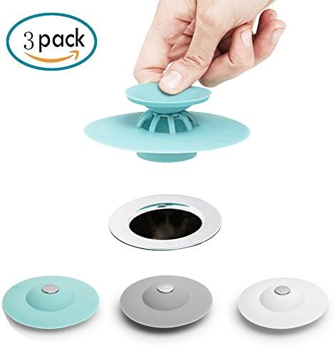 AIDIYA Bathtub Drain Stopper Silicone Tub Stopper for Bathtub, Floor Drains and Kitchen Sinks (3pack) (9.8dia x 3.6 cm)