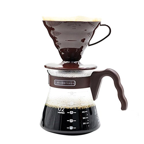 examen Petite maison pratique importé résistant à la chaleur filtre en verre filtre goutte à goutte café moulin d'extraction (1-2personne) ( Couleur : Café )