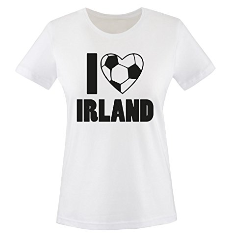 I Love Irland – Damen T-Shirt – Weiss/Schwarz Gr. XL