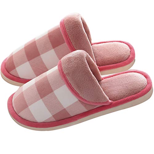 Hiver Pantoufles Femmes Homme,Pantoufles Chausson,Pantoufles Doux Accueil Chaussons,Chaudes Peluche Chaussons Intérieur extérieur Légères Pantoufles (38/39 EU, Rouge)