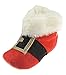 Baby Girls Boys Red & White Santa Booties Black Belt Buckle Fluffy Faux Fur Trim 3 (12-18 Months)