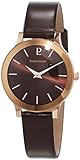 Pierre Lannier 023 K966 – Wochenende Linie Pure Damen-Armbanduhr – Quarz Analog – Zifferblatt Braun- Armband Stahl vergoldet braun