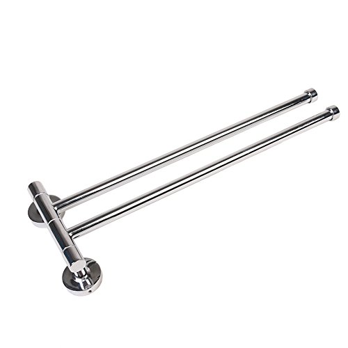 Handtuchhalter für Badhalter Wandmontage, 0-180 ° Schwenkverchromter Edelstahl (2 Armig) - 3