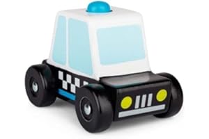 Tobar Polizeiauto aus Holz mit Sound und Spielfunktion und elektronischer Sirene