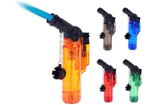 Grand Briquet Tempête Chalumeau Torche - Rechargeable gaz Réglable - 5 couleurs (Vert)