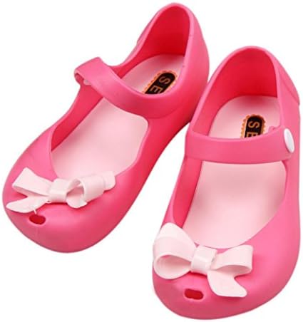 Baby Girl Shoes, Bestoppen Newborn Toddler Girls Summer Crib Soft Sole Sandals Cute Sweet Detailed Jelly Bowknot Fish Mouth Sandals Boots Shoes Non-Slip Shoes for 1-6 Years (5, Red)