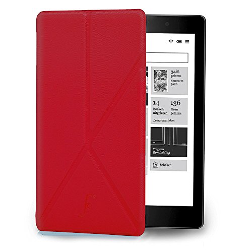 Forefront Cases   Kobo Aura Edition 2  Modelo 2016  Origami Funda Carcasa Stand Smart Case Cover     Ultra Delgado Ligera y Protecci  n Completa del Dispositivo con Funci  n Auto Sue  o Estela  Rojo 
