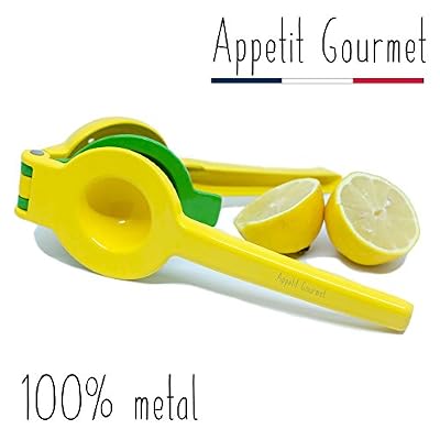Appetit Gourmet Presse-Citron Appetit Gourmet ® - Presse Agrumes Manuel 2 en 1 Incassable en Aluminium - Ustensile avec Double Bol Permettant de Presser Citrons Jaunes, Citrons Verts, Agrumes - Extracteur 100% Jus sans Pepins