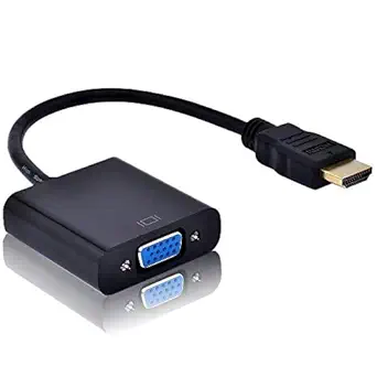 World Shopper Hdmi to vga Adapter Cable HDMI Male to VGA Female Video Converter Adapter Cable (Black)