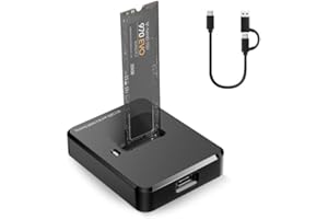 LIEBERWELL Festplatten Dockingstation, M.2 Dual Protokoll NVME & SATA Docking Station, USB 3.1 Gen2 Anschluss für M-Key/B+M Key, Solid State SSD Externe Mobile Festplattenbox Buchse für 2230 2242 2260 2280 SSD