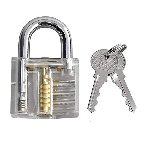 Práctica Cerradura de, Uolor Transparente Visible Cutaway Cristal Pin Vaso Candado de Llave, Lock Pick para Cerrajero Principiante de Formación
