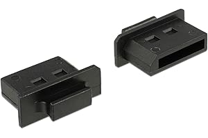 DELOCK Lot de 10 Bouchons Anti-poussière pour Displayport Femelle avec poignée Noir