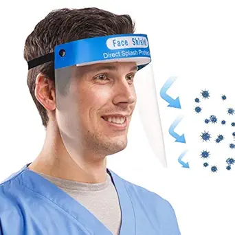 BENAVJI Reusable Safety Face Shield Anti-fog Full Face Shield Universal Face Protective Visor for Eye Head Protection Anti-Spitting Splash Facial Cover (5)